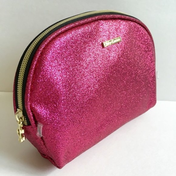 Juicy Couture Bags Juicy Couture Gold Pink Glitter Blk Makeup Bag